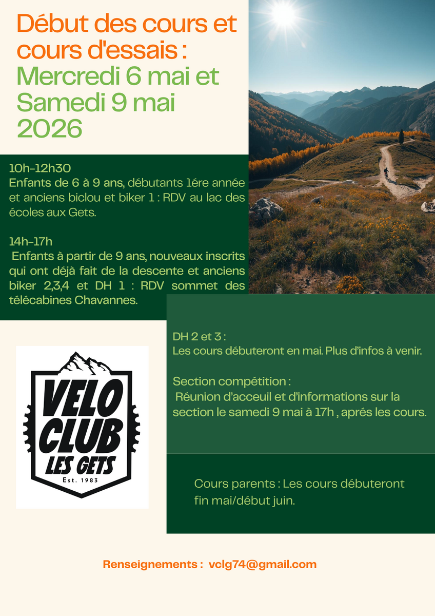 Début des cours et cours d'essais